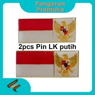 Pin LK Putih 2pcs Resin Kuningan Bendera Garuda Paskibra