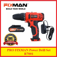 [Ready Stock] PRO FIXMAN Power Drill Set R7001 12V 1300mAh Lithium Ion Battery 360-degree Comfortable Small Size 9074661-001001