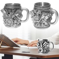 1 Pcs Personalized Stainless Steel Mug - V8 & V6 Engine Design Coffee Mugs,Bar Decoration Beer Mug P