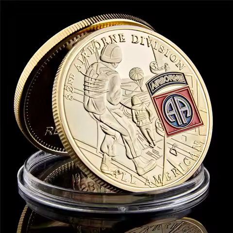 USA Challenge Coins Souvenir 82nd Airborne Division Gold Military US Army Collectible Challenge Coin