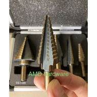 MATA Titanium Coated Pagoda Drill Bit Spiral Hss Step Drill Bit Set of 5