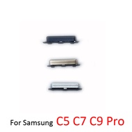 สำหรับ Samsung Galaxy C5 C7 C9 Pro กรอบกรอบโทรศัพท์เดิมคีย์ด้านข้างปุ่มเปิด/ปิดเสียงสีดำทองสีชมพูสีเงิน