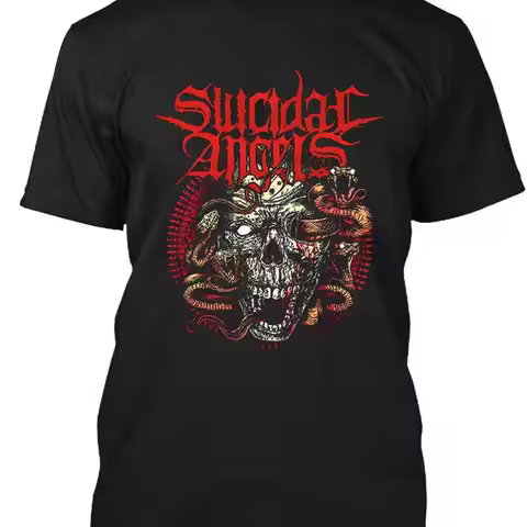 New Popular Suicidal Angels Greek Music Retro Vintage Logo T Shirt Size S 4Xl