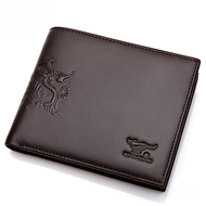 Septwolves Authentic Mens Wallet: Top Layer Cowhide Business Style Horizontal Design with Zipper Clo