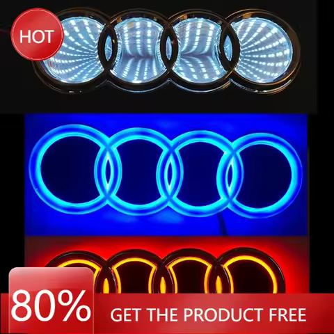 2025 3/4/5D LED Car Rear Trunk Emblem Sticker Logo Badge Light Exterior for Audi A3 A4 A5 A6 A7 A8 Q