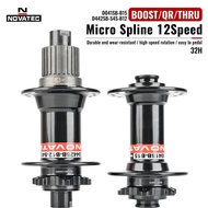 Novatec Bicycle Hubs D041/D442SB MTB Bike CRMO Bearings Steel Freehub Cassette MS Micro Spline 12S F