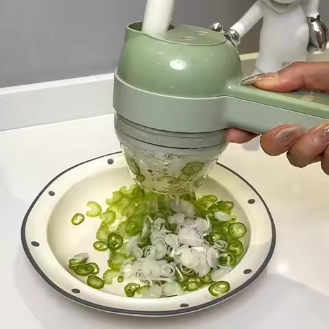 Multifunctional Electric Handheld Vegetable Cutter For Chopping Pepper Rings Chopped Green Onions Gi