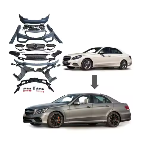 Bodykit for E Class E Class W212 2016 Upgrade to E63 Style Front Bumper Grille Diffuser PP Material 