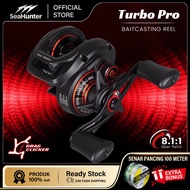 SeaHunter Turbo Pro 8.1:1 Baitcasting Reel BC Pancing5+1BB 7.2:1 Gear Ratio 8Kg MaxDrag ClickerAlumi