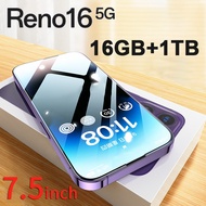 2026 New Genuine Reno16 4G/5G 7.5 Inch Mobile Phone, Supports 2 Sims, 16GB+1TB, 6800Mah Mobile Phone