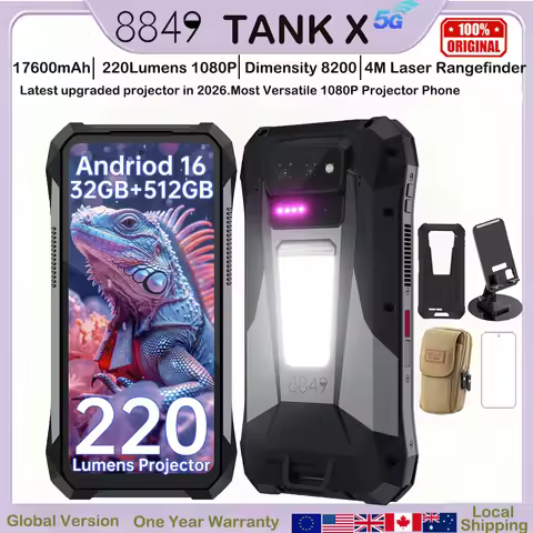8849 Tank X Unihertz 220 Lumens 1080P Projector Rugged Smart Phone Android16 17600mAh 512G Dimensity