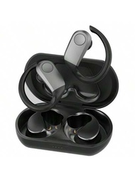 1入黑色無線耳塞耳機30小時播放耳塞運動耳機IPX4防水無線充電盒耳掛式立體聲低音耳機，適用於運動/運動/跑步，是送給朋友家人的不錯禮物