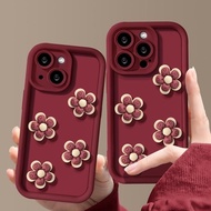 Suitable for IPhone 11 12 Pro Max X XR XS Max SE 7 Plus 8 Plus IPhone 13 Pro Max IPhone 14 Pro Max 3D Feeling Flower Red Colour Phone Case with Accessories