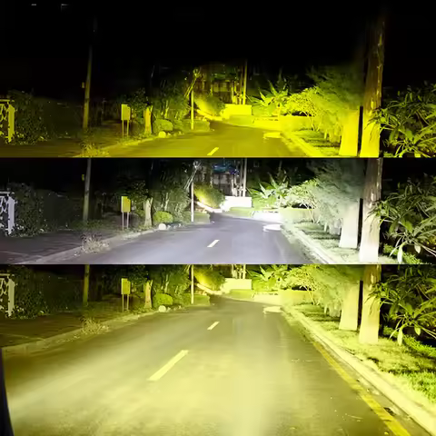 2x 100W Yellow White Dual Color Car LED Headlight 3000K+4300K+6000K H4 H8 H11 HB3 9006 H7 LED Fog Bu