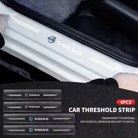 4pcs Car Door Sill Transparent Protector Stickers For Volvo AWD V60 V40 XC90 S60 XC60 S90 V90 CX70 X