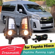 ไฟตัดหมอก LED DRL ไฟวิ่งกลางวันสำหรับ Toyota Hiace Commuter GL H300 2019 2020 2021 2022 2023 ไฟตัดหม