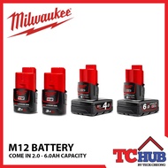 [Milwaukee] M12 Battery 12V (2.0AH - 6.0 AH)