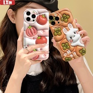Case Samsung A14 A04 A04S A13 A03 A03S A12 A52 A52S A21S A50 A50S A30S A20 A10S A10 A11 M11 J7Prime J7Pro J6Prime J6Plus Cute Fruit Rabbit Air Cushion TPU Phone Cover