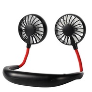 免提掛頸式Headphone型風扇 - 黑/紅色