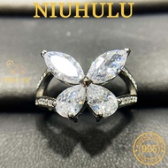 Butterfly Water Drop Moissanite Ring Pt950 Platinum Fashion Women Ring