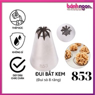 Icing tip 853, 8-petal flower tip for cake decoration, cookie nozzle made of thick, sturdy one-piece