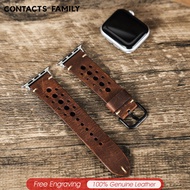 Da thật Vòng đeo đồng hồ Apple tương thích cho Apple Watch 7 6 SE 5 4 3 2 1 38 40 41mm Dây đeo da ch