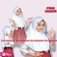 Jilbab Rabbani//Kerudung Sekolah instan Sd Smp Sma Warna Hitam Putih Navy Abu Coklat Pramuka