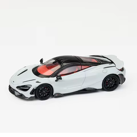 Diecast Scale 1/64 MASSDI McLare 765LT Alloy Model Iron Base Rubber Tire Simulation Car Model Collec