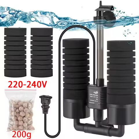 220V 50Hz Aquarium Filter Electric Power Filter Biochemical Sponge Silence Submersible Bio Media Bal