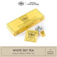 TWG Tea | White Sky Tea | White Tea Blend | Cotton Teabag Box 15 Teabags / ชา ทีดับเบิ้ลยูจี ชาขาว ไวท์ สกาย ที  ชนิดซอง บรรจุ 15 ซอง