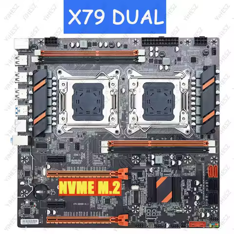 X79 Dual CPU Motherboard Socket LGA 2011 4 * DDR3 REG ECC Support USB3.0 Sata3.0 PCI-E 3.0 NVME M.2 