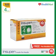 PIC Insupen 4MM 32G Insulin Pen (100pcs) FREE 20’s 4MM 32G