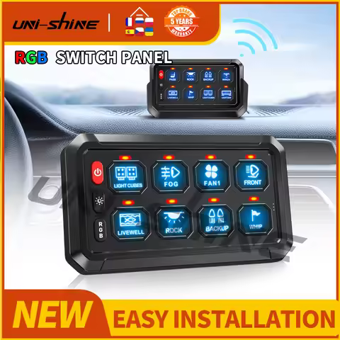 UNI-SHINE 8/12 Wireless RGB Switch Panel On Off Control Gangs Universal Switch Box Relays System 12V