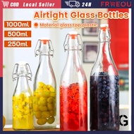Leakproof Glass Beverage Bottle 250/500/1000ml Airtight Design Sealed Swing Top Beverage Beverage
