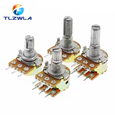 5PCS 15MM 20MM WH148 3Pin 6Pin B1K B2K B5K B10K B20K B50K B100K B250K B500K B1M Potentiometer 1K 2K