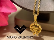 🎀 范倫鐵諾 Mario Valentino｜Vintage復古水鑽金色項鍊Size:40cm#二手