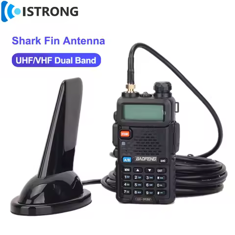 Baofeng UHF/VHF Dual Band Shark Fin Antenna Car Walkie Talkie Handheld Radio Antenna SMA-Female for 