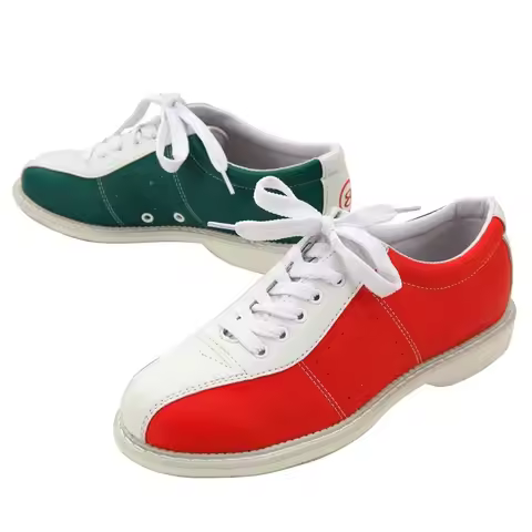 Leather Bowling Shoes For Men Fitness Sports Shoes Bowling Supplies Women Breathable Bowling Sneaker
