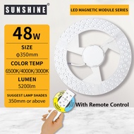 SUNSHINE LED Remote Magnetic Module (3Color Temp &amp; Dimmable) 36W 48W Drive-free Round Ceiling Light Fan Ceiling Light Light Panel Pendant Lantern Magnetic Replacement
