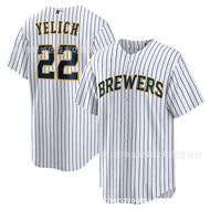 Brewers 22 White Fan Baseball jersey MLB Brewers Yelich Jersey