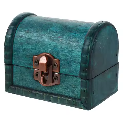 Wooden Storage Box Wooden Treasure Chest Vintage Jewelry Organizer With Lock Treasure Boxes Props Tr