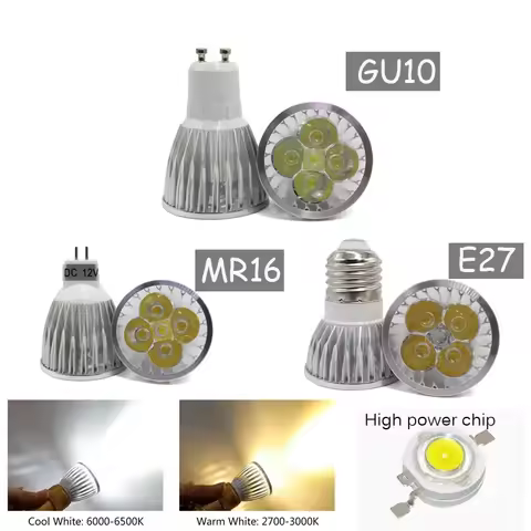 Super Bright GU10 GU5.3 E27 E14 Bulbs Light Led Warm/White 85-265V 9W 12W 15W LED GU10 COB LED lamp 