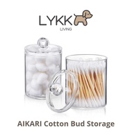 AIKARI Cotton Bud Storage - Multipurpose Skincare Cotton Bud Storage Box - Transparent Cotton Bud Bo