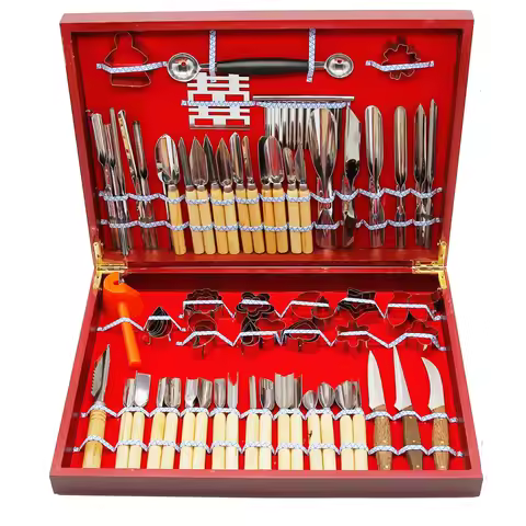 80pcs Culinary Practical chef Carving Tool set Fruit vegetable Garnishing Decorators Food Engraving 