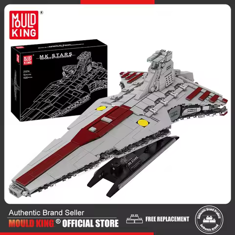 Mould King 21074 Star Plan Building Block The MOC Republic Attack Cruiser Model Assembly Star Fighte