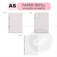 A5 PAPER REFILLS 6/20 HOLES REFILLABLE NOTEBOOK BINDER Organizer