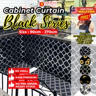 SUPERSAVE Black Series Cabinet Curtain Kitchen Skirting Dapur Langsir Hitam Dapur Langsir Kabinet Sinki Vecro Table Top