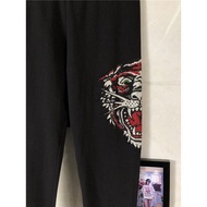 ED Street Wear Edhardy New Style Printed Hot Drilling Tiger Head Slim-fit Slimmer Look Pure Cotton C