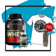 ON GOLD STANDARD WHEY 5LBS + STANABOL X 90 TABLETS (**FREE T-SHIRT &amp; BOTTLE)