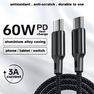 60W Type C to Type C Fast Charging Cable - PD 30W Data Sync USB C Charger